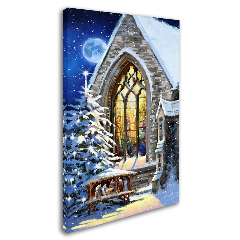 «Christmas Manger» par The Macneil Studio, reproduction sur toile, H 19 po x l 12 po x P 2 po
