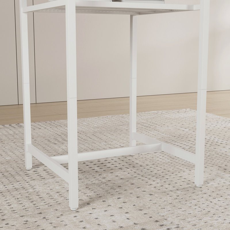Table de bar, équipée de 2 tabourets de bar, avec dossier et cloison, Brun / Beige