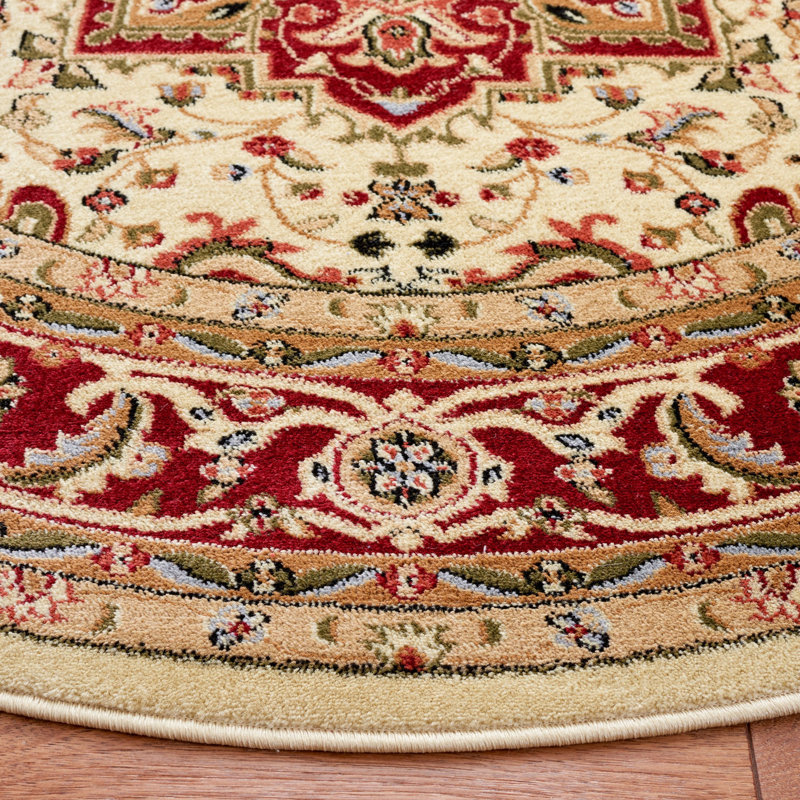 Tapis oriental ivoire / rouge Klose, Rond 10 pi