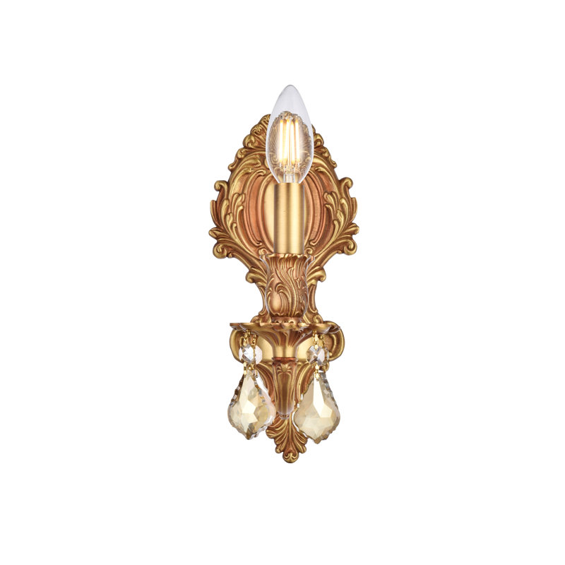 Aadyn Wall Sconce, Golden Teak (Smoky) / Royal Cut, French Gold