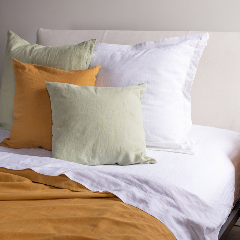 Matcha 20" x 20" French Linen Throw Pillow Sham