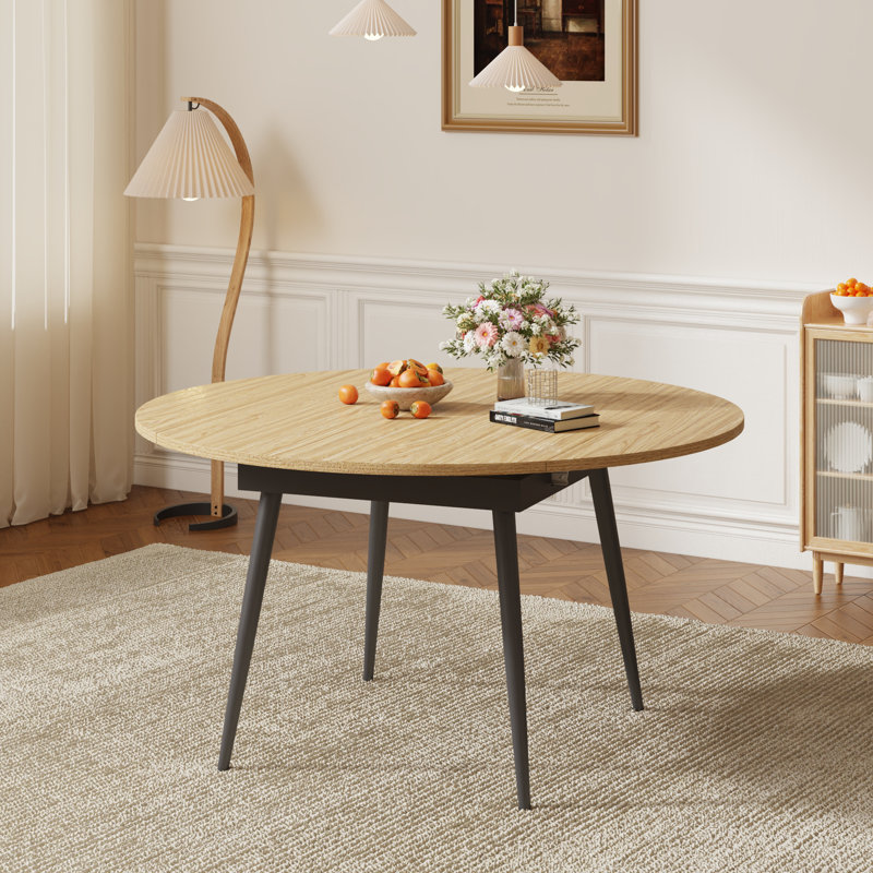 Extendable Round Dining Table For 4-8 People, Oval Dining Table