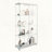 Modern Glass Display Cabinet with LED Lights and Casters