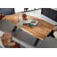 Iron Label Acacia Solid Wood Top Metal Base Dining Table-47530157-47530163