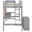 Lit mezzanine gris avec bureau et 2 tiroirs - Offre une fonctionnalité de rangement supplémentaire La boîte en bois maximise la capacité de la chambre à coucher-824154465-824154464