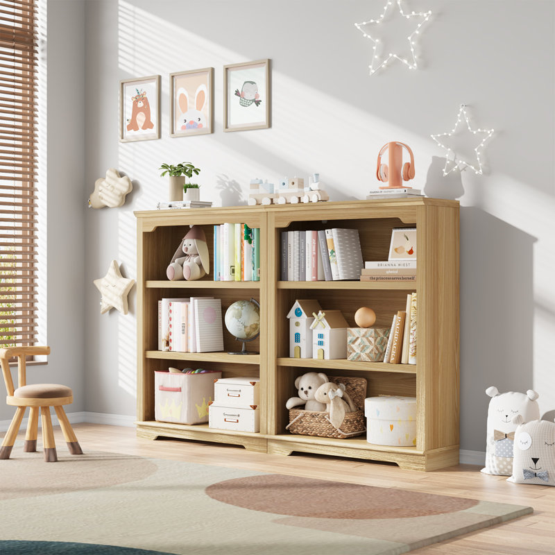 Bibliothèque Luper pour bureau avec 3 tablettes et rangement, Chêne, (3 tablettes) H 42,1 po x l 31,5 po x P 11 po