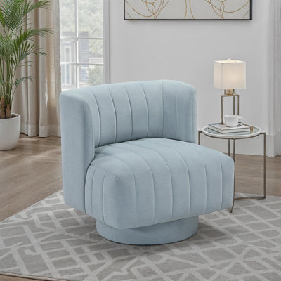 Chaise pivotante moderne et contemporaine de 27,5 po avec revêtement en tissu texturé Ember, pivotant à 360 degrés, capitonnée