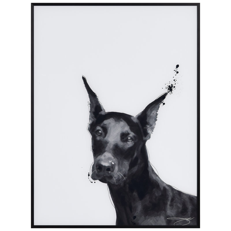 Doberman by Jodi P. - Single Picture Frame Print on Glass
