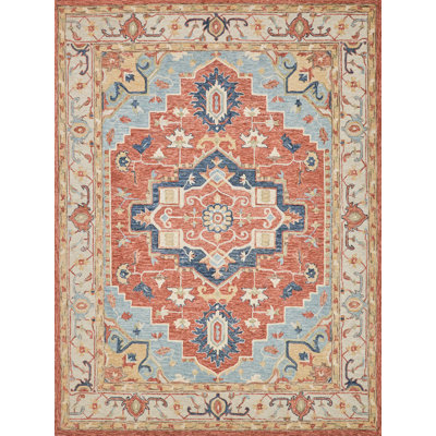 Exquisite Rugs Richmond Serapi Handmade Hand-Tufted New Zealand Wool On Canvas Beige/Red Area Rug