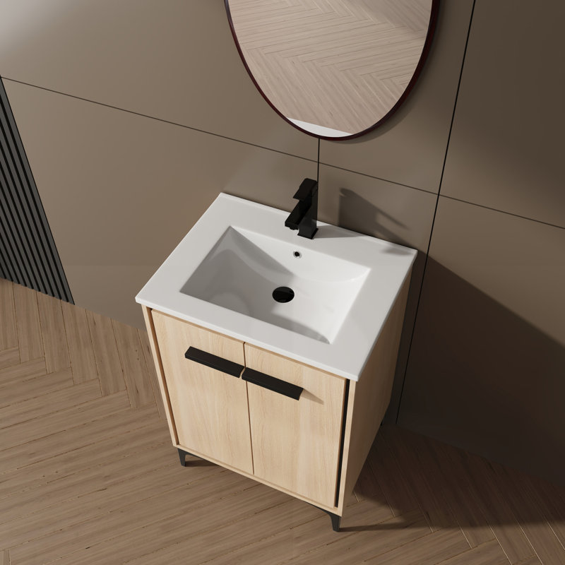 Tavin 24'' Single Bathroom Vanity with Ceramic Top