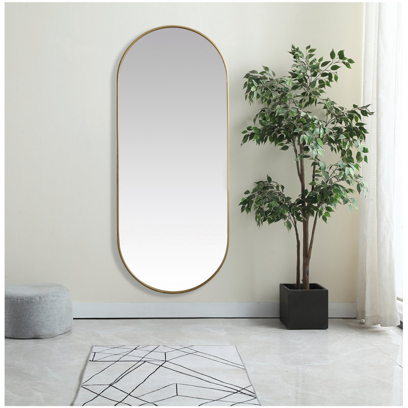Elington Metal Oval Mirror, 72"  x 30" , Brass