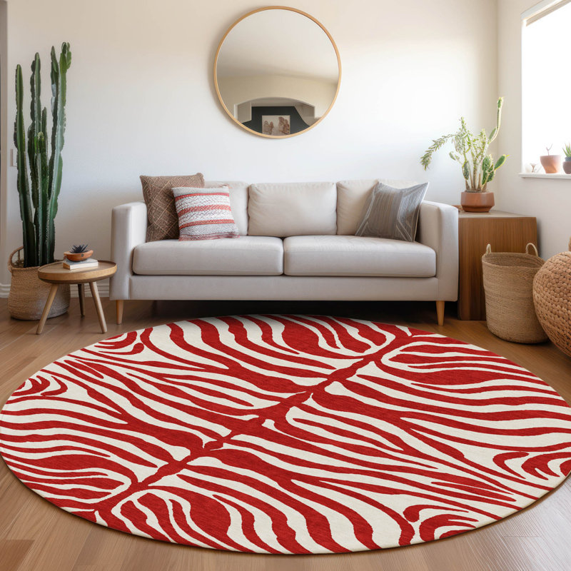 Tapis intérieur / extérieur rouge Solstice , 8 pi x 8 pi