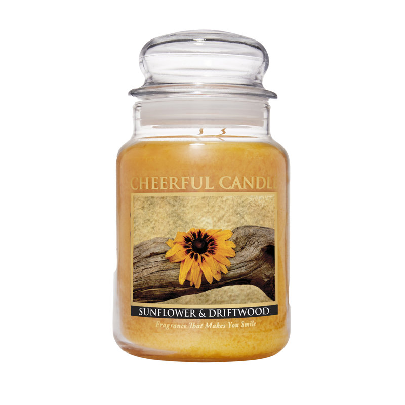 Bougie parfumée tournesol et bois flotté, 24 oz