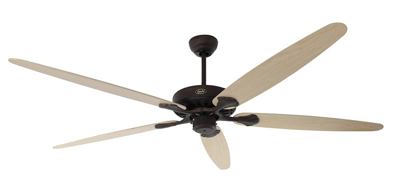 Boutwell 180cm Ceiling Fan, Lacquered Antique Brown with Maple and Beech Blade