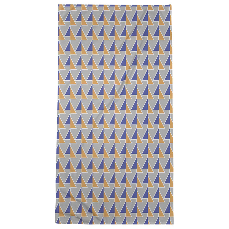Serviette de bain à flèches changeées, Orange, bleu et gris