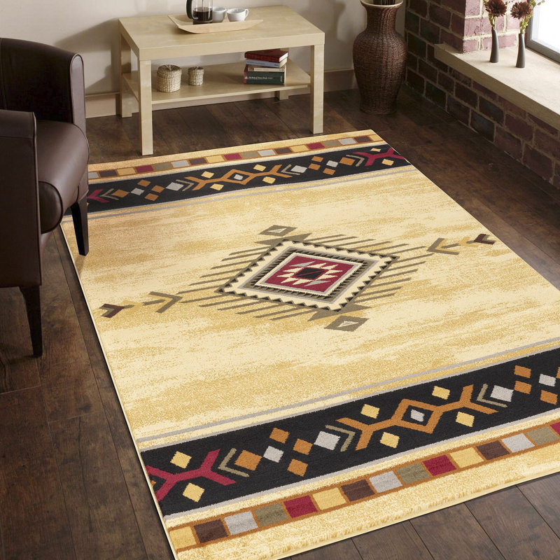 Southwest Area Rug, Rectangle 5'3" x 7'3", Cream