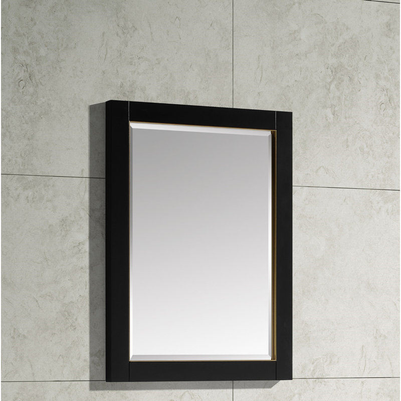 Miroir de salle de bain Donahue, Noir / doré, H 32 po x l 24 po