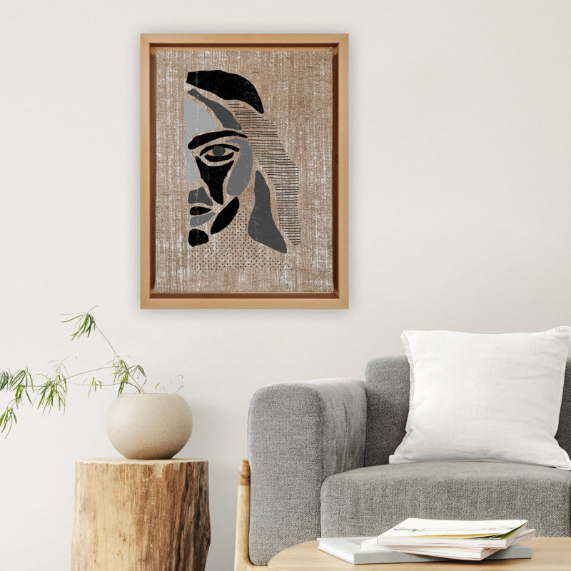 Peinture décorative sur toile, Noir/gris, H 26 po x l 18,1 po, Bois