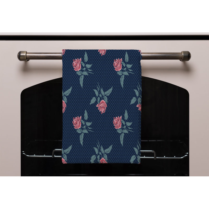 Cotton Floral Waffle Kitchen Towel