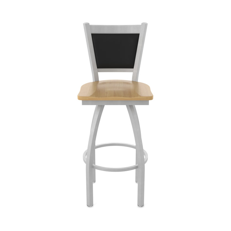 Tabouret pivotant Hadleigh, Chêne Naturel, Nickel anodisé, Tabouret de bar (siège d’une hauteur de 30 po)