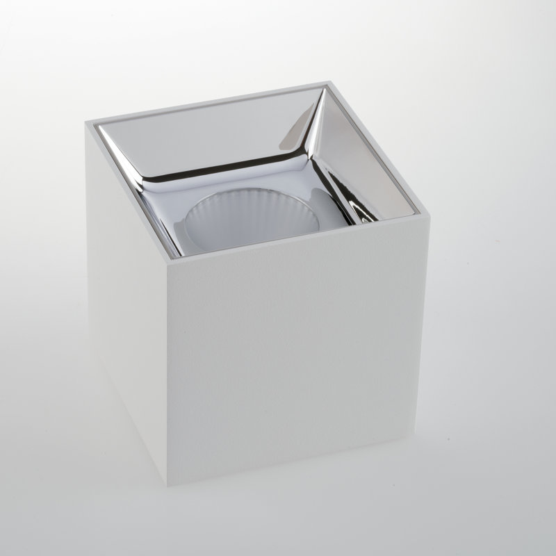 Acrylic LED Flush Mount, White/Chrome