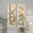 Metal Dimensional Abstract Home Wall Decor with Black Wood Backing-1382404632