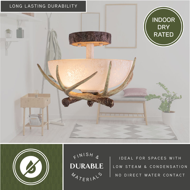Portillo Glass Semi Flush Mount, 12