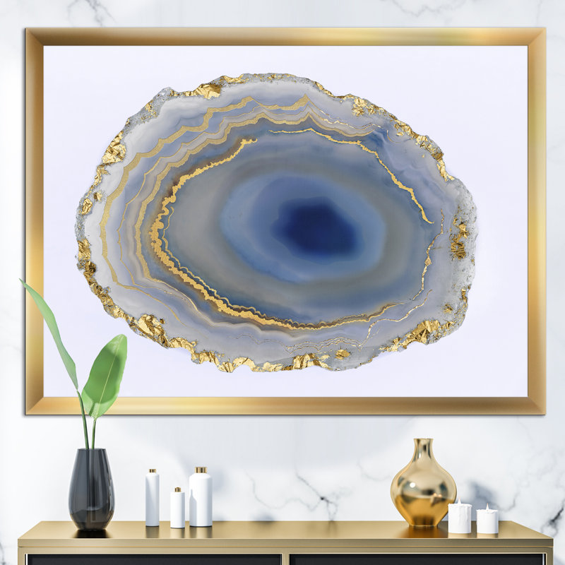 «Golden Water Agate», reproduction sur toile encadrée, H 36 po x l 46 po x P 1,5 po, Cadre doré