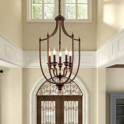 5-light Dimmable Metal Lantern Pendant