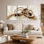 Toile abstraite liquide or et bronze, ensemble de 3 toiles-1247728630