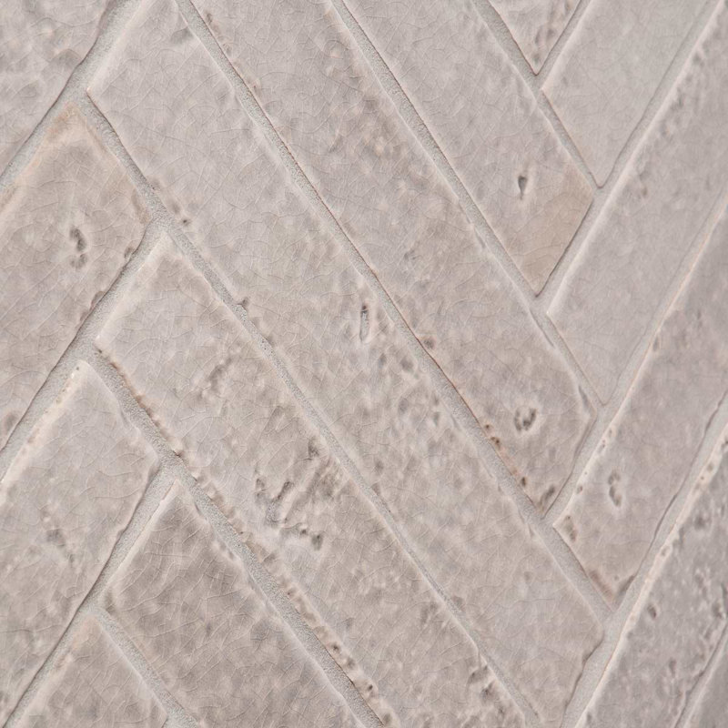Wabi Sabi 1.5x 9 Crackled Glossy Ceramic Subway Wall Tile, Gray