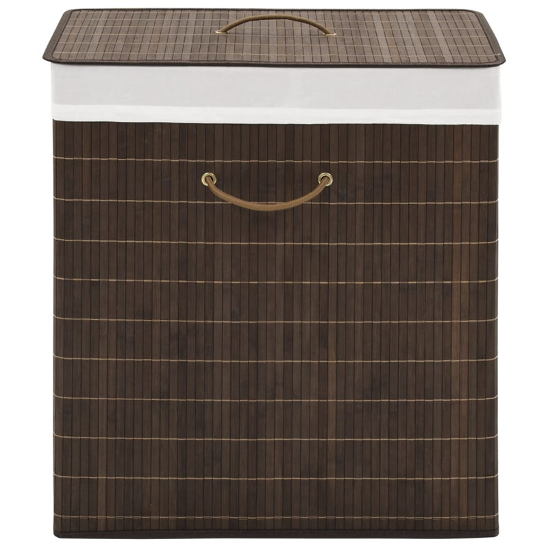 vidaXLCollapsible Laundry Basket Laundry Bin Dirty Clothes Hamper Round Bamboo, Medium (23.6" H x 15.7" W x 11.8" D)