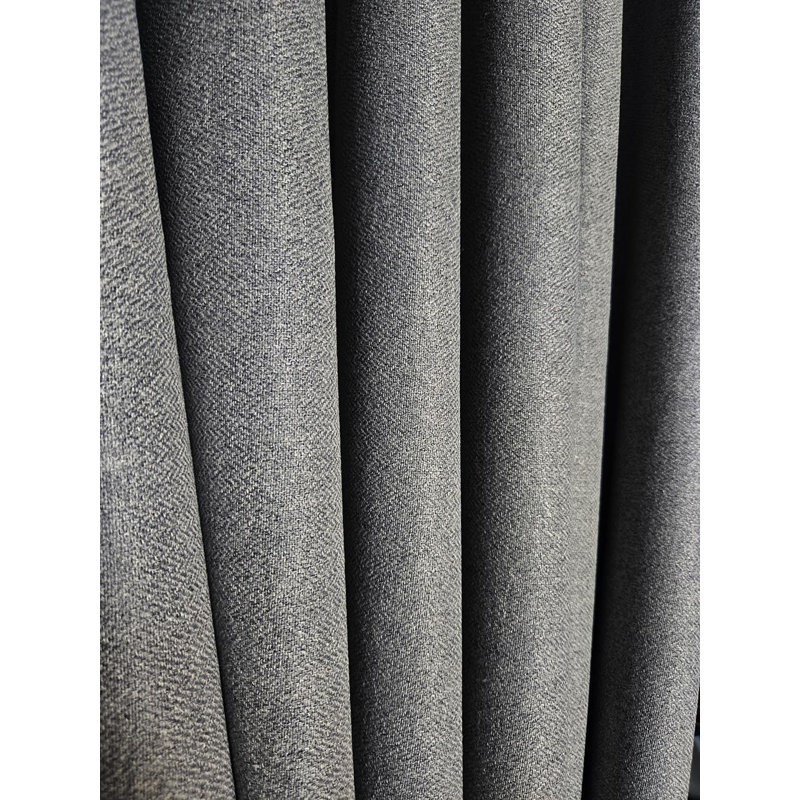 Rideau simple occultant et isolant de couleur unie avec œillets, Gris foncé