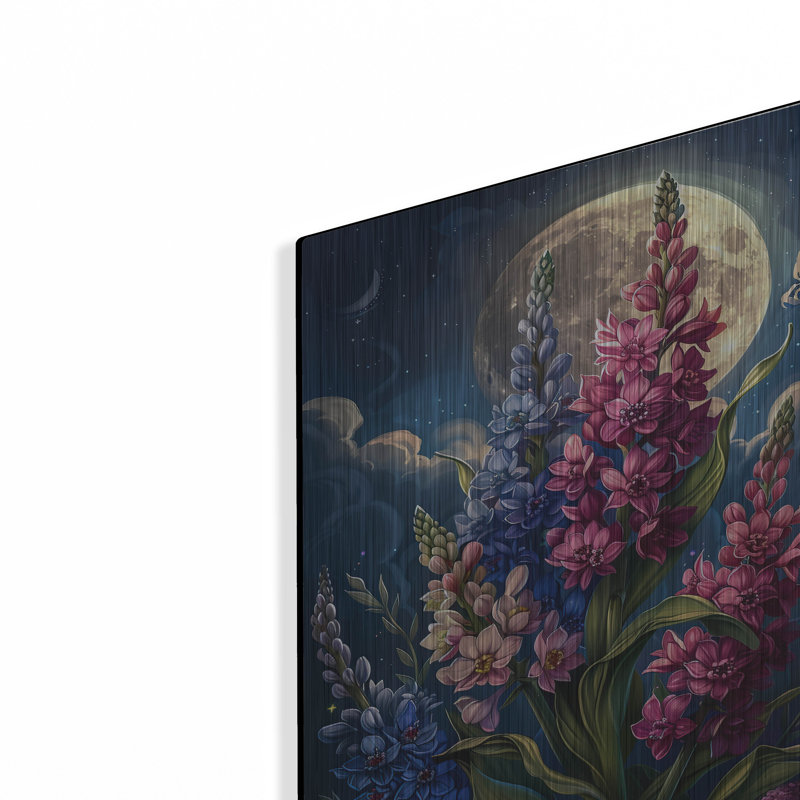 Art mural en métal Winston Porter «Lunar Snaptastic Pink and Blue 1» par Momart, H 16 po x l 12 po