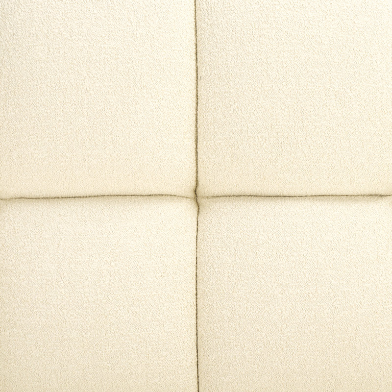 Canapé à accoudoirs droits 90 po, Crème Boucle