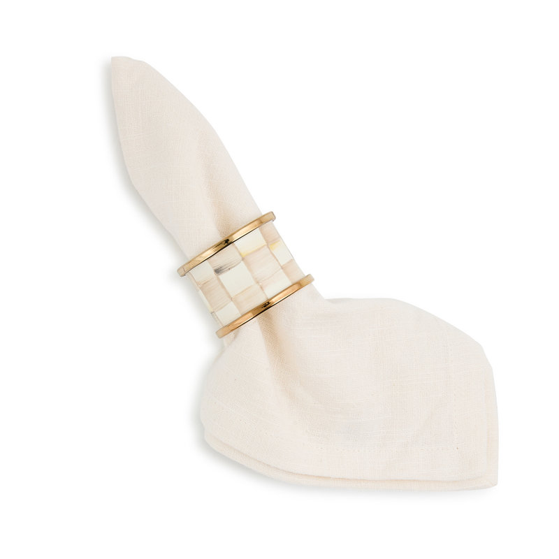 Mocha Check Napkin Rings