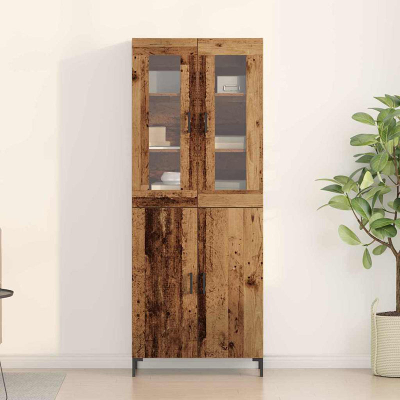 Sideboard With Wall Cabinet Wood, Brown