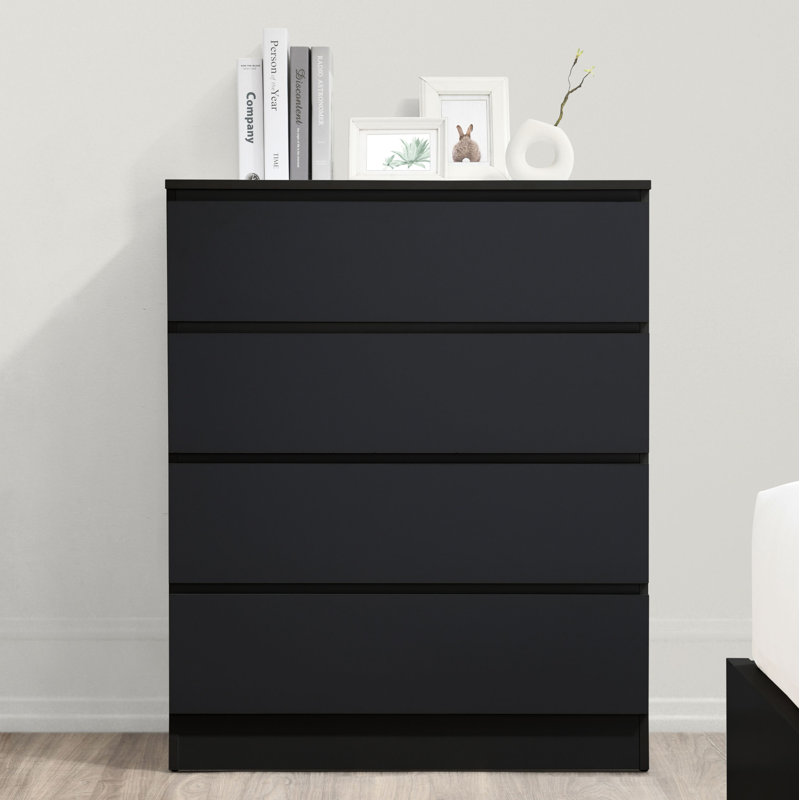 Marqita 4 Drawer 80Cm W Chest of Drawers, Black