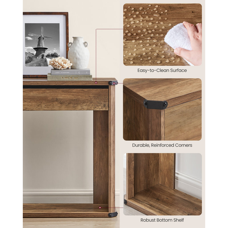 Marasco Console Table With 3 Drawers,  Narrow Entryway Table, Farmhouse Style
