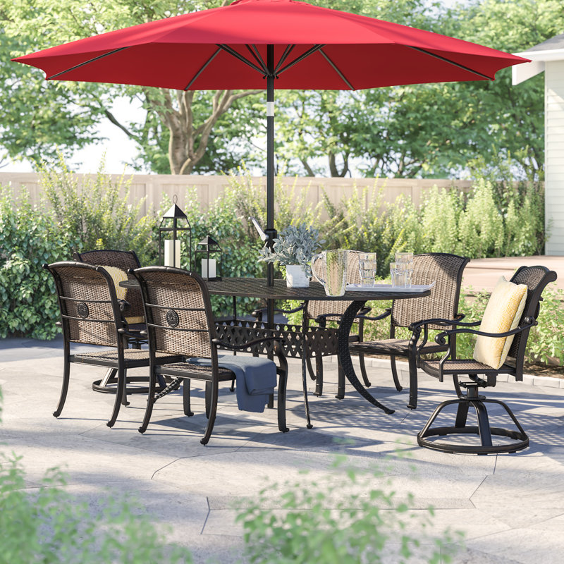 Adela 6 - Person Patio Dining Set with Oval Table