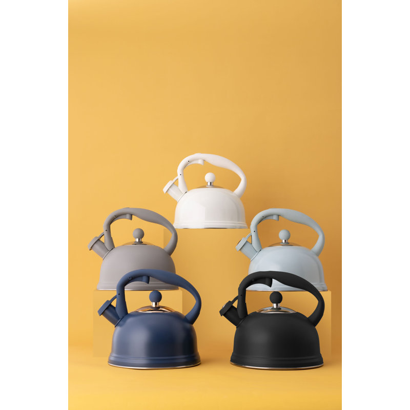 Living 2L Stainless Steel Whistling Stovetop Kettle, Blue