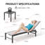  Ensemble de chaises longues inclinables en métal avec table d'appoint à lattes Antrea-1455719344