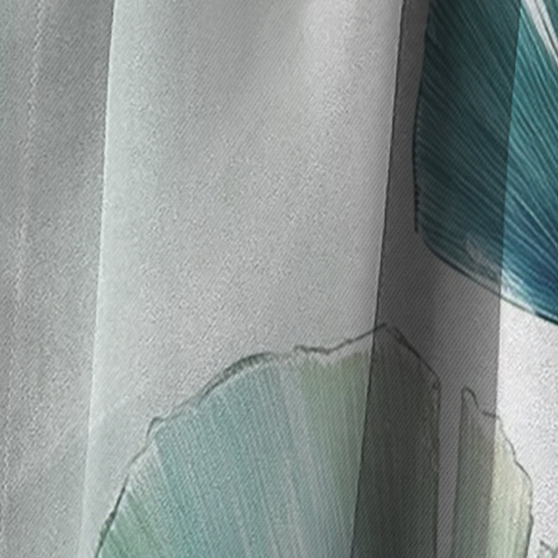 Tropical Palm Leaves Ginkgo II - Palm Trees Curtain - Blackout Floral Curtain - 1 Panels, 52" W x 63" L