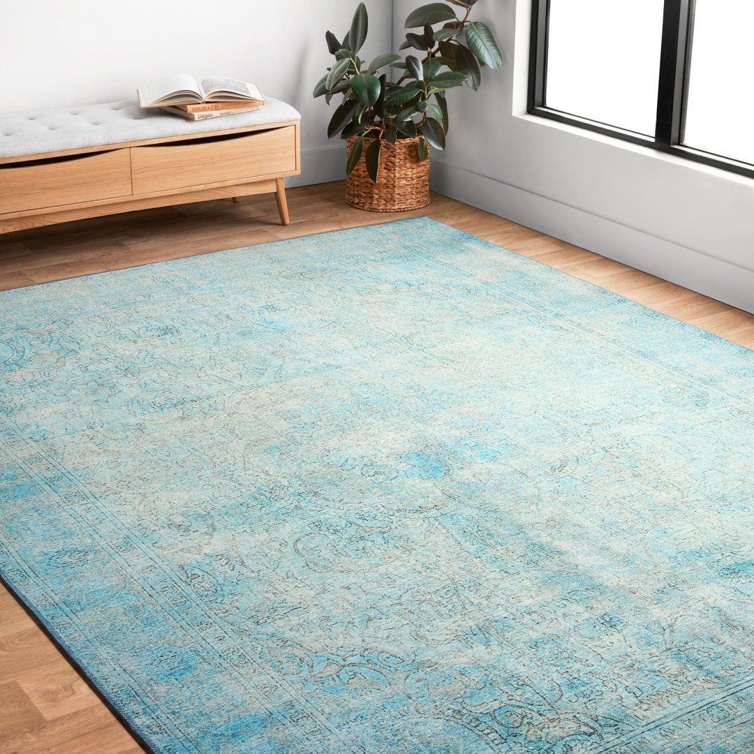 Dereck Oriental Aqua Area Rug  Ophelia & Co. Rug 