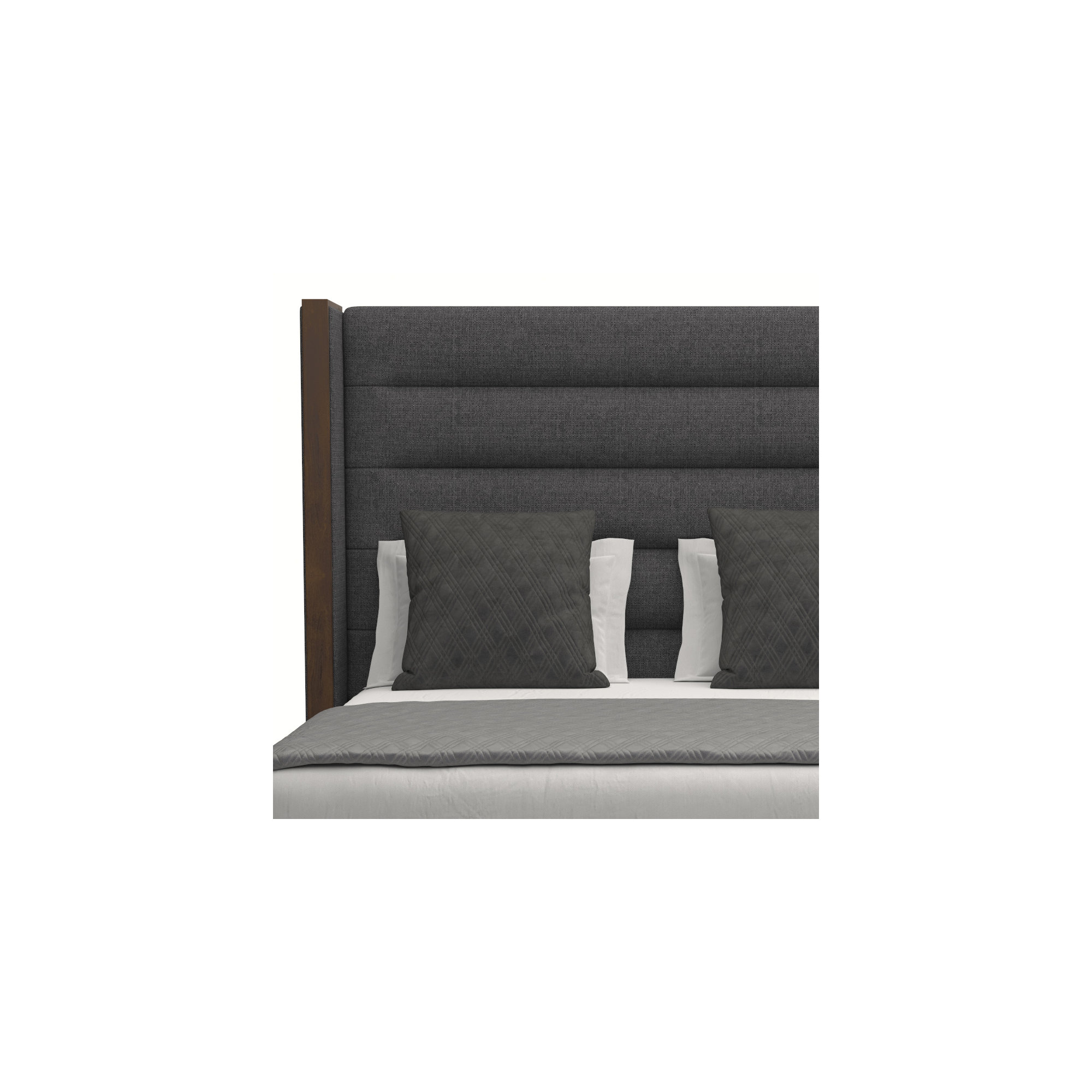 Ally Upholstered Wingback Bed, Charcoal Revolution®, King