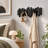 19.5-Inch Wall-Mounted Coat Rack with 5 Flip-Down Hooks, Black