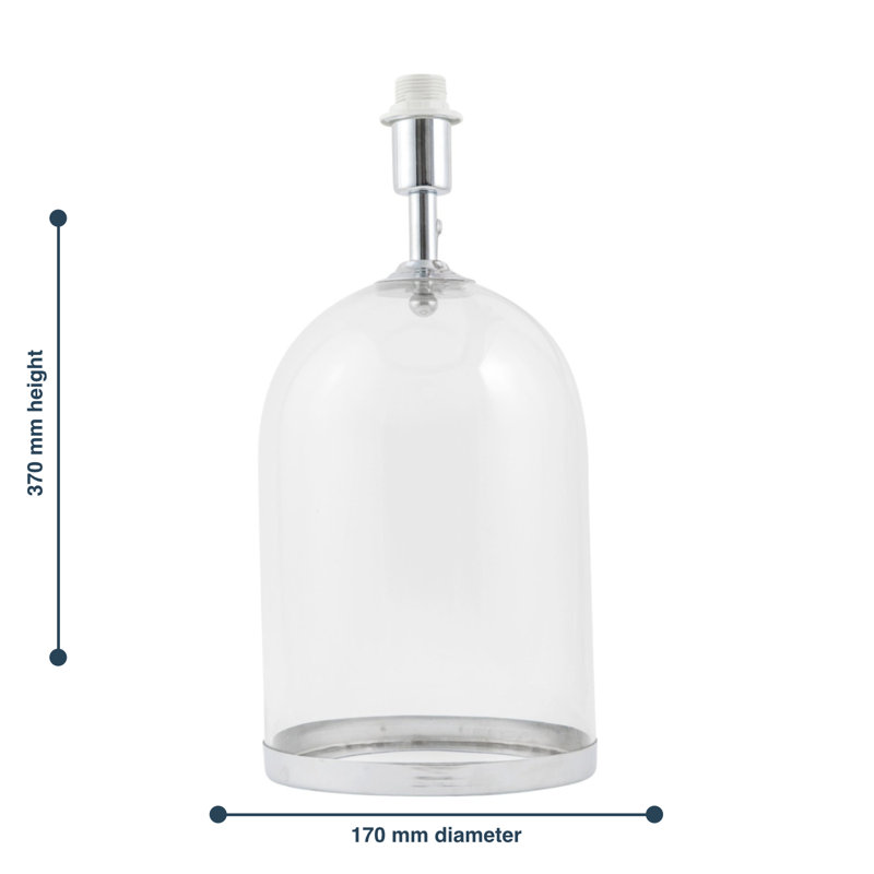 Bianka Glass Table Lamp, Polished Chrome