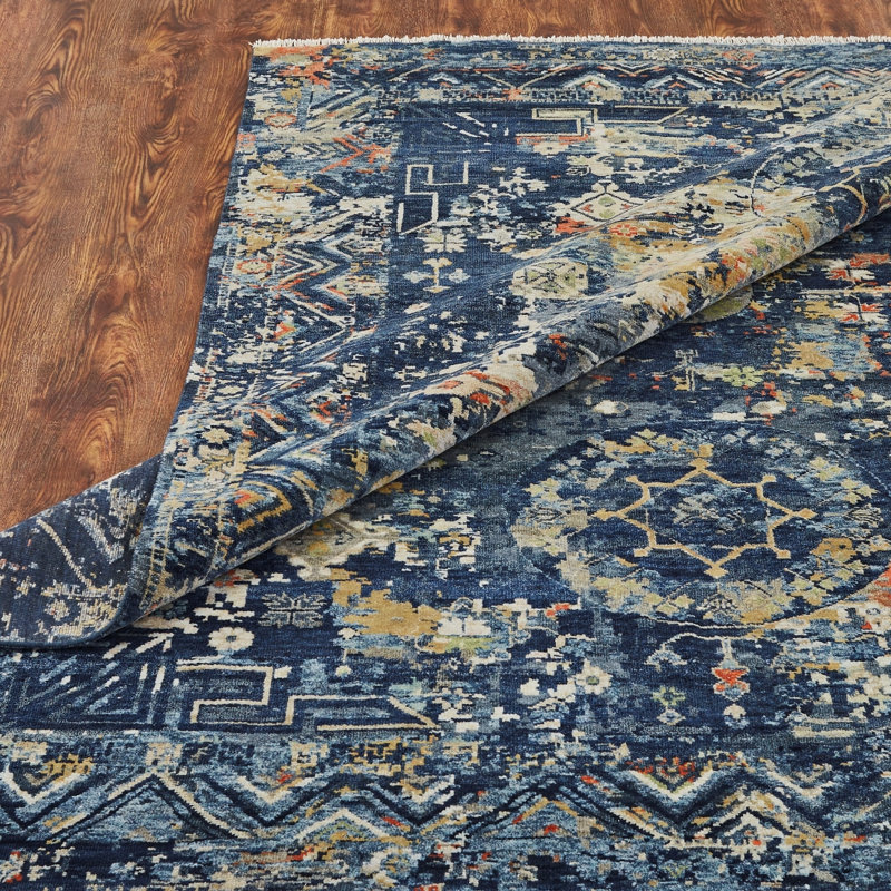 Tapis indigo multicolore Labriola, Rectangle 12' x 15'