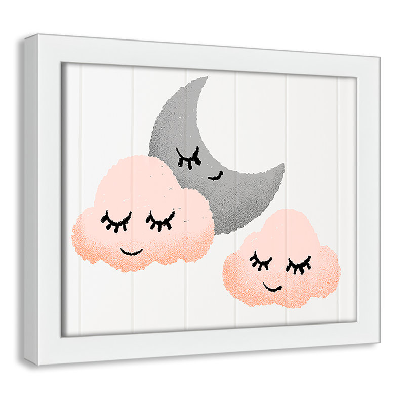 Décoration murale 1 enfant sleepy time, H 9 po x l 11 po x P 1,19 po, Encadré de boîte blanc
