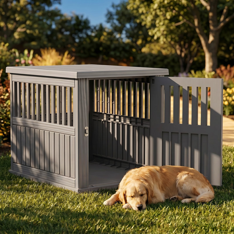Cage pour chien de grande race, Gris